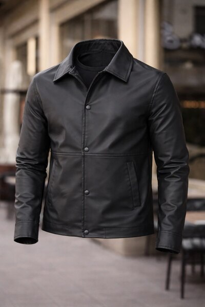 LUMAST Slim Fit Snap Closure Comfortable Stretch Fabric Jacket