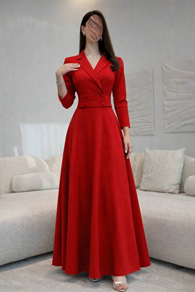 Bamah Soft red long dress jacket