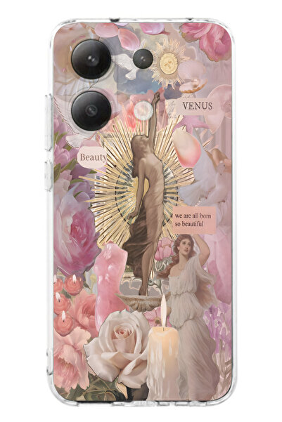 moonset Redmi Note 13 Pro 4G Uyumlu Baskılı Yumuşak Silikon Şeffaf Telefon Kı...