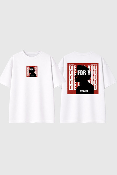 urbvn Μπλουζάκι Die For U με στάμπα σχεδίου, λευκό, oversized