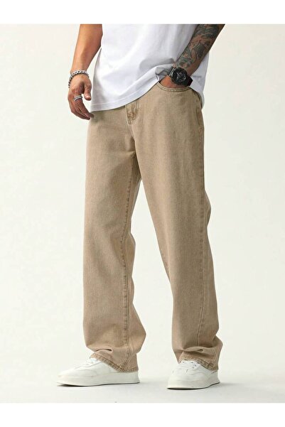 oraystore Pantaloni de blugi largi pentru bărbați cu efect Mocha