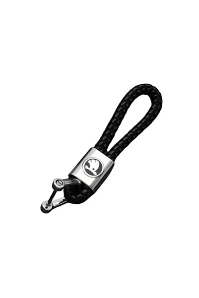 Skoda Breloc metalic cu piele împletită și logo