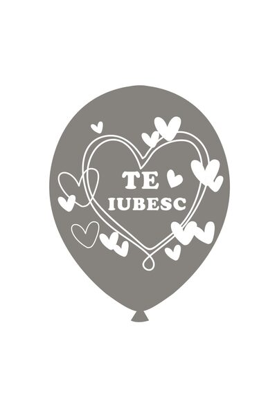 MP Mirific Party Set of 20 balloons, I love you print, silver, 30 cm