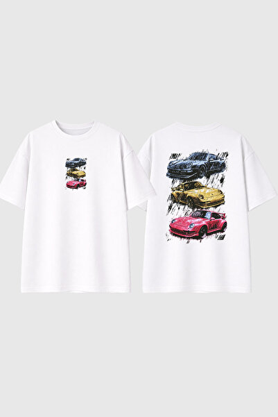 urbvn Μπλουζάκι Cars 2 με στάμπα σχεδίου, λευκό, oversized