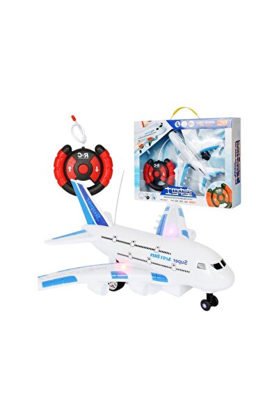 OEM AirBus toy airplane, remote control steering wheel, flashing lights and s...
