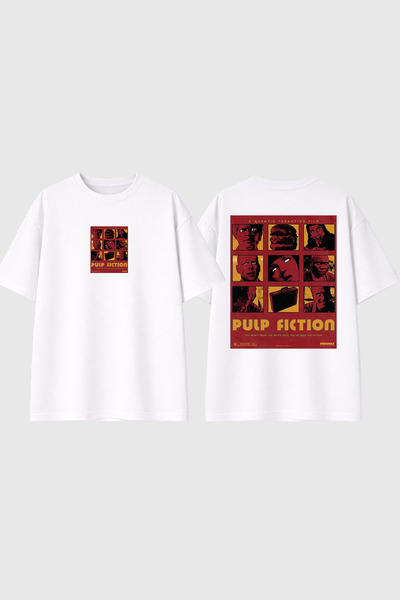 urbvn Tricou oversize alb cu imprimeu Pulp Design