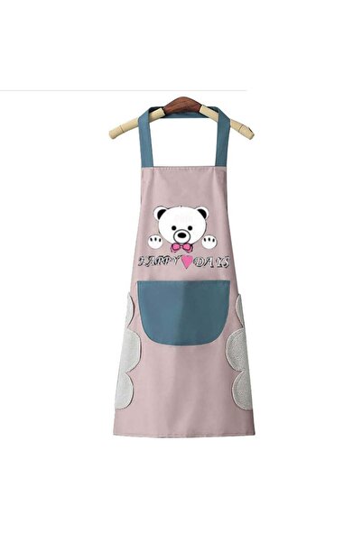 PUFO Happy Bear kitchen apron, cooking apron, universal size, pink