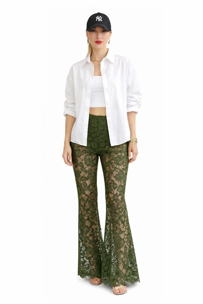 DEEP BEACH Dantel Ispanyol Cuffed Unlined Trousers