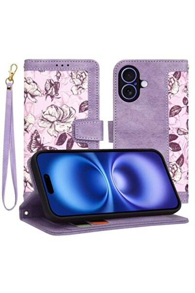 Evia Protective Case for iPhone 16, I46, Leather, Mysterious Plum Violet