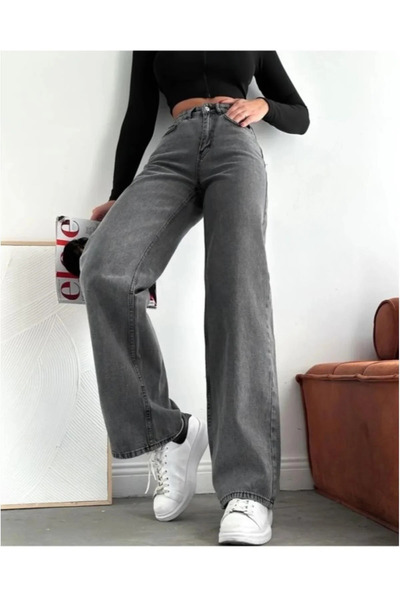 MADAME MELEK Extra High Waist Lycra Palazzo Loose Jeans