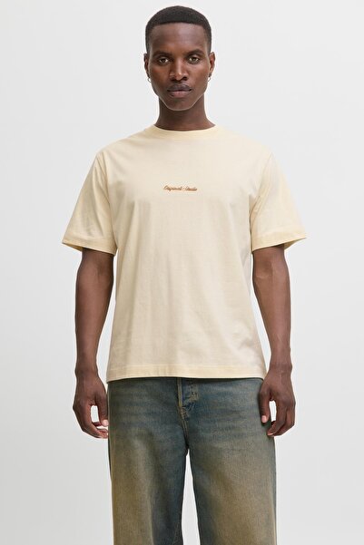 Jack & Jones تي شيرت رجالي أبيض عتيق، رمز الموديل: (12282892Antique Wh)