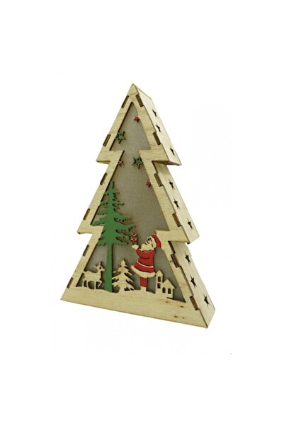 Avaleea Decorațiune luminoasă, model de brad de Crăciun cu Moș Crăciun, maro