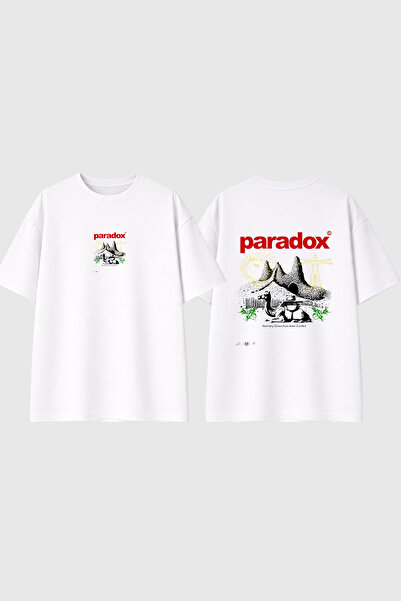 urbvn Tricou supradimensionat alb cu imprimeu Camel Paradox Design