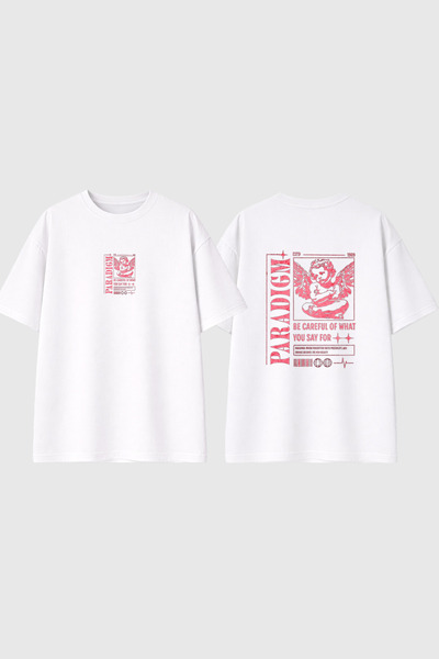 urbvn Paradigm Design Printed White Oversize t Shirt