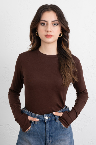 Salih Çelebi Μπλούζα με άνοιγμα για τα δάχτυλα Y2044 - ΚΑΦΕ