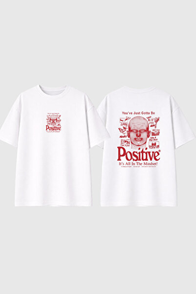 urbvn Tricou oversize alb cu imprimeu Posittive Design