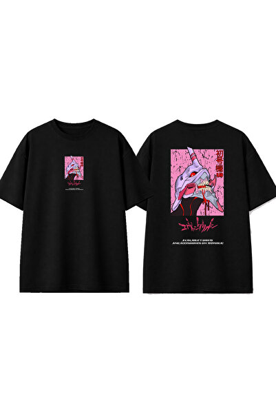 urbvn تي شيرت أسود كبير الحجم مطبوع بتصميم ياباني مونستر