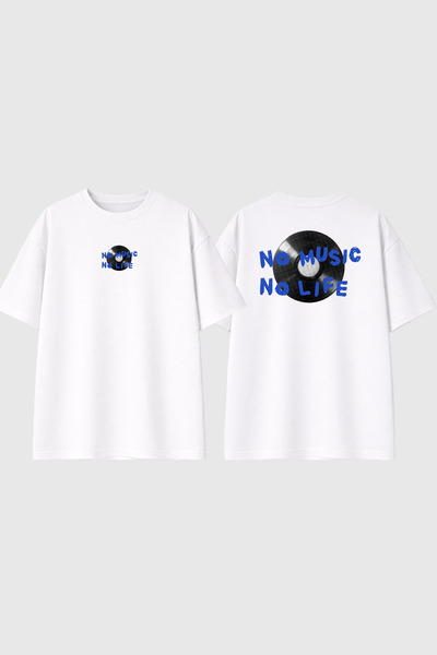 urbvn Tricou supradimensionat alb cu imprimeu CD Design
