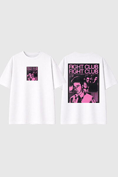 urbvn Tricou oversize alb cu imprimeu Fight 3 Design