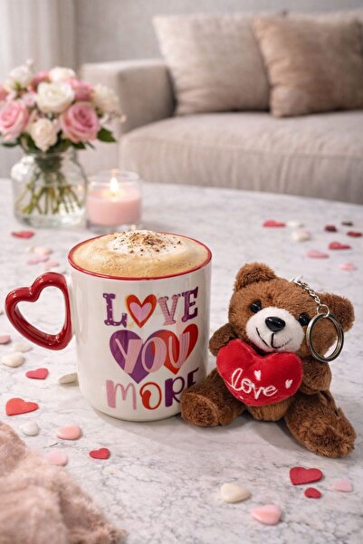 NEWNOW Porcelain Mug |   Love You More Written Heart Mug |   Valentine's Day ...