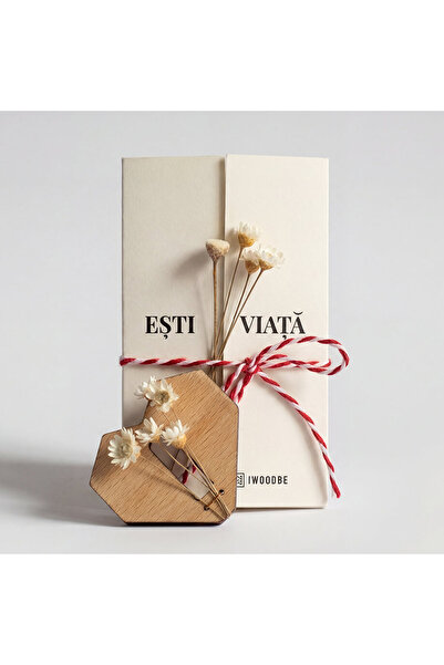 I WOOD BE Martisor Plantabil - Brosa Inima din Lemn