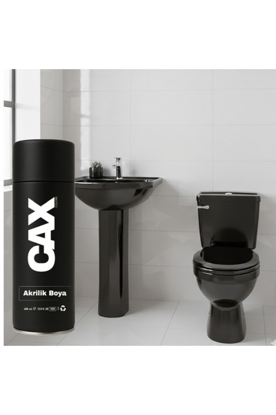 caxcolors CAX Sprey Boya - Parlak Beyaz Lavabo Fayans Ve Klozet Boyası - 400m...