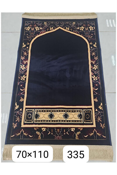 Gerenic سجادة صلاة فاخرة بلون كحلي وتصميم مستوحى من المسجد الحرام.