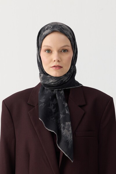 İpekhan Winter Bloom Soft Scarf 1246 Smoked