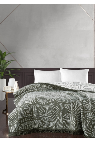 Sivalde Βαμβακερή διπλή κουβέρτα Costa |   Πράσινο της Ελιάς, 200x220 εκ.