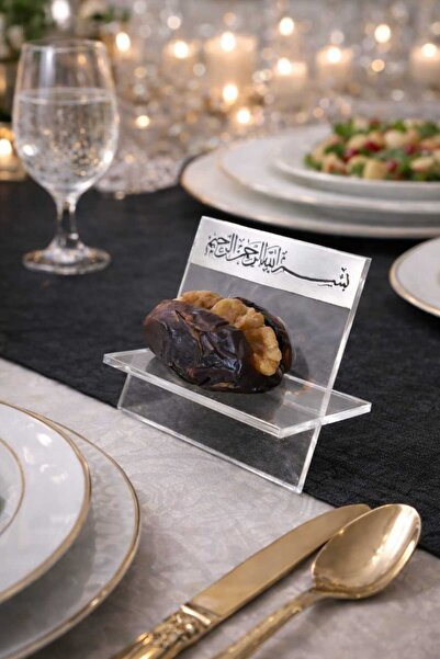 TUBONSİS HURMA - LOKUM TABAĞI STANDI GÜMÜŞ 6 ADET RAMAZAN