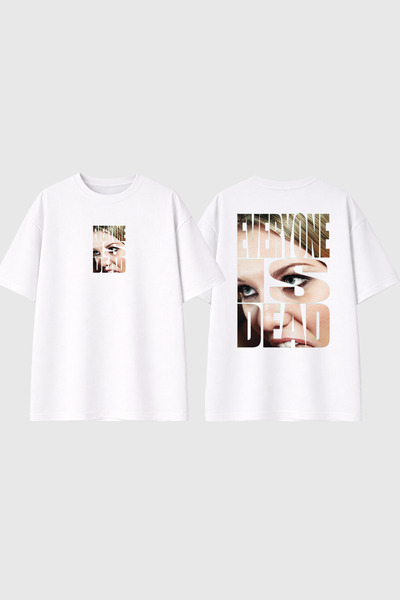 urbvn Everyone Is Dead Design Printed White Oversize T-Shirt