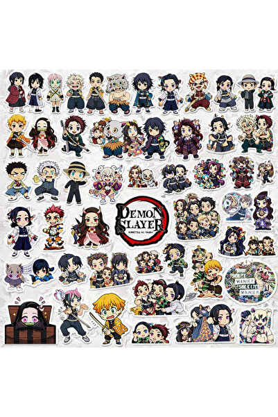 jadesticker Demon Slayer Anime Manga Sticker Seti 50+ Parça Laptop Telefon Aj...