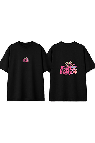 urbvn Crna oversize majica sa printom Sunny Hunny Design