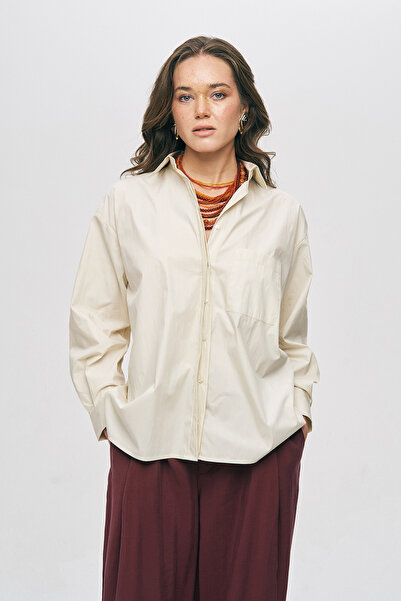 Orfeo Negro Women's Single Pocket Minimalist Solid Color Shirt