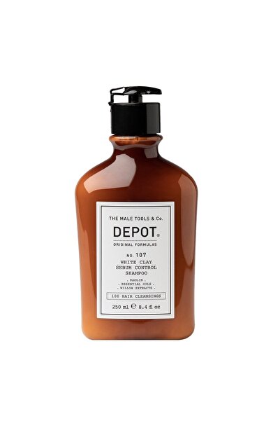 DEPOT Depot, 100 Почистващ шампоан за коса № 107, Каолин, За регулиране на пр...