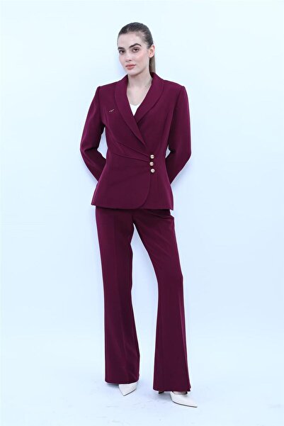 ÖNDER ÖZSOY Shawl Collar Double-Breasted Jacket & Pocketed Spanish-Cut Trouse...