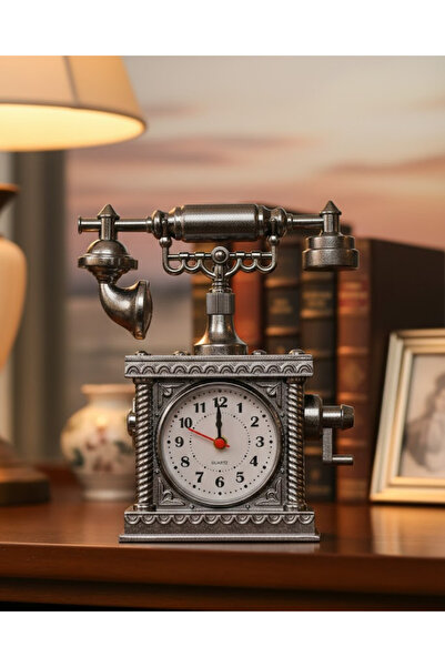 Epilons Retro Telefon Görünümlü Çalar Saat Masa ve Raf Dekoru