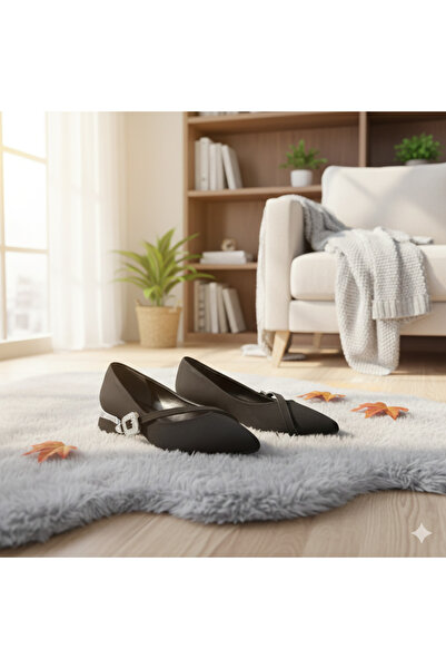 Valenta Kısa Topuk Şık Toka Babet Kadın Ayakkabı