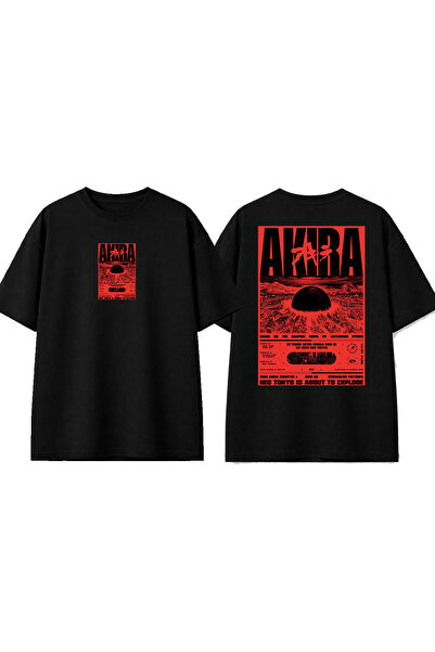 urbvn Akira Design Printed Black Oversize T-Shirt