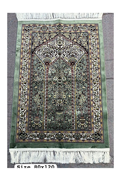 Gerenic سجادة صلاة الروضة الشريفة التركية الفاخرة باللون الأخضر