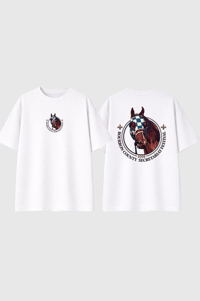 urbvn Horse 4 Design Printed White Oversize t Shirt