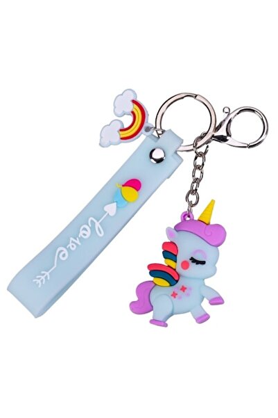 Avaleea Unicorn Keychain, Blue