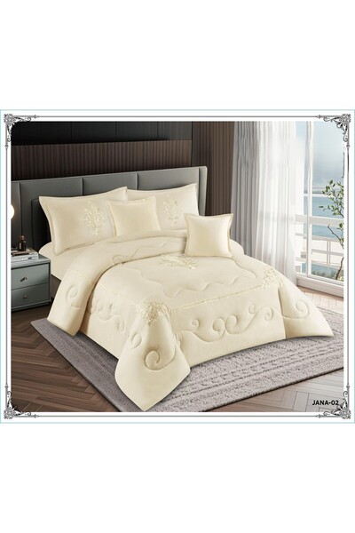 miral Single and twin embroidered summer bedspread set with a unique and luxu...