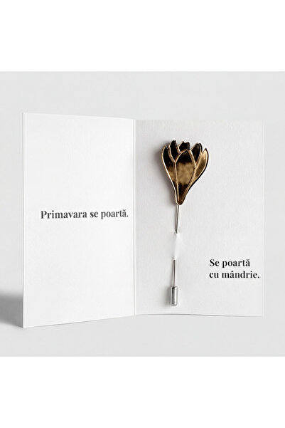 I WOOD BE Martisor Flower Brooch Brandusa, Plexiglas, Recovered Mirror