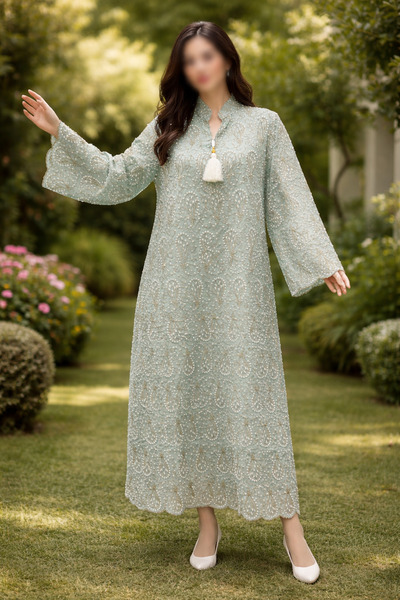 RONZA Elegant embroidered fabric jalabiya