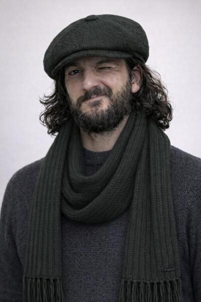 kuru Trend Men's British Style Woolen Cap Hat & Thessaloniki Knitted Tassel S...