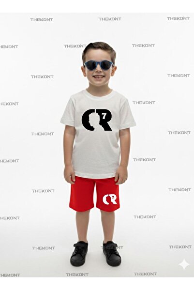 THEKONT C-R-7 Printed Shorts T-Shirt Bottom Top Summer Children's Set