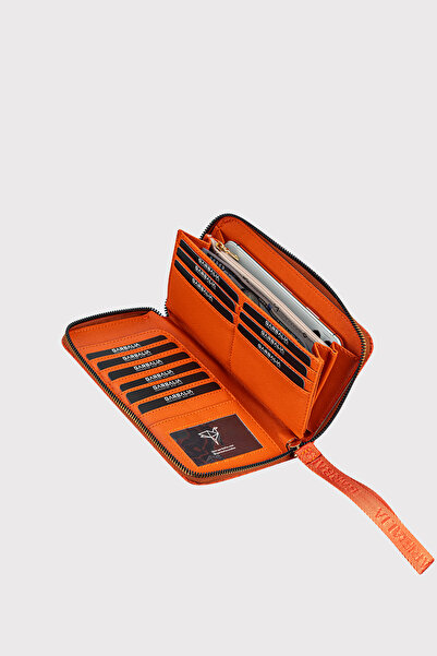 Garbalia Ele Takmalı Wicker Weave Pattern Portfolio Wallet with Plenty of Card Holders in Off-White Color