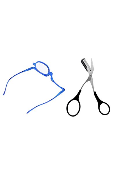 OEM Set ochelari pentru machiaj, lentila reglabila 180°, dioptrie +2, foarfec...