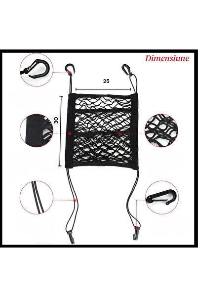 OEM Organizator auto depozitare, scaune fata, buzunare, prindere tip clema, p...